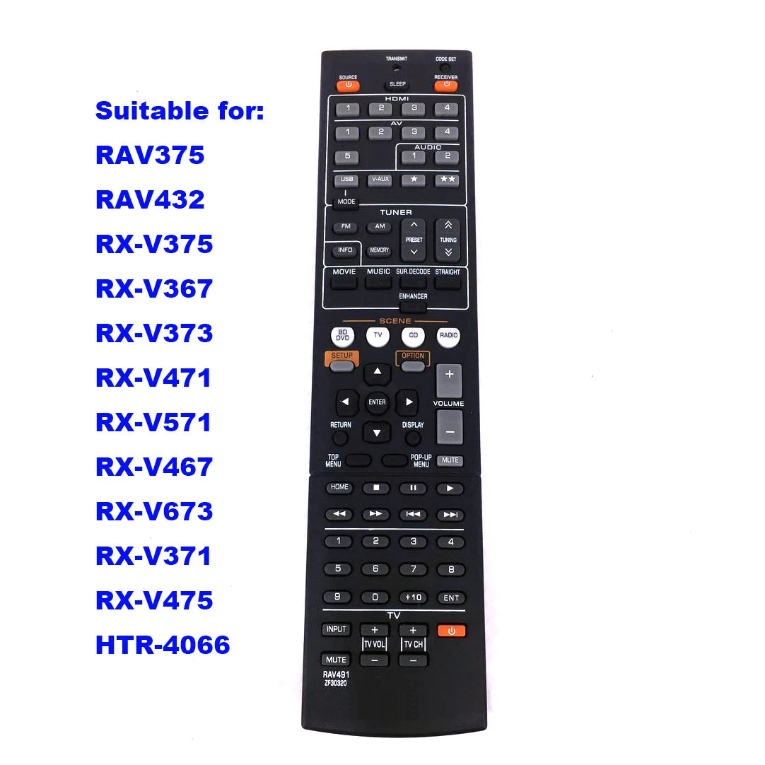 Remote Control RAV491 for YAMAHA AV Receiver RX-V375 RX-V367 RX-V373 RX-V471 RX-V571