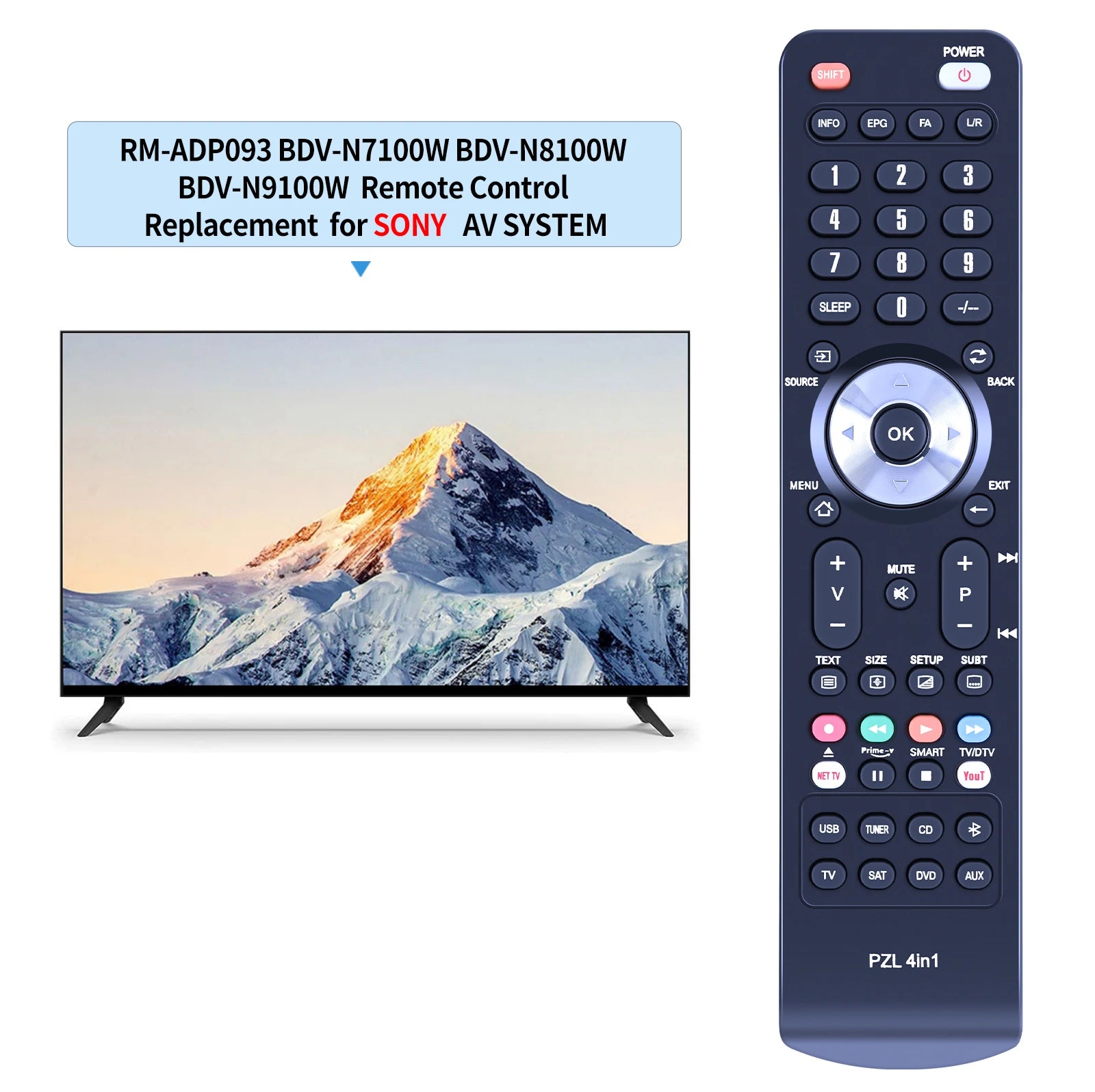 RM-ADP093 Replace Remote Control for SONY Blu-Ray BDVN9100B BDVN9100W HBDN9100W