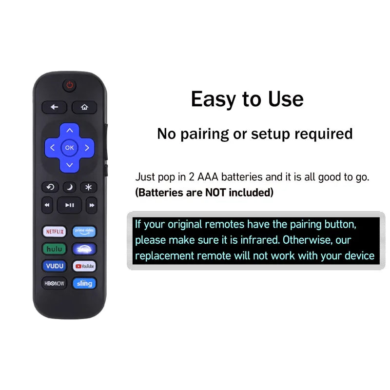 Universal TV Remote for Roku for TCL/Hisense/Insignia/Element/Westinghouse/Hitachi LCD TV Television