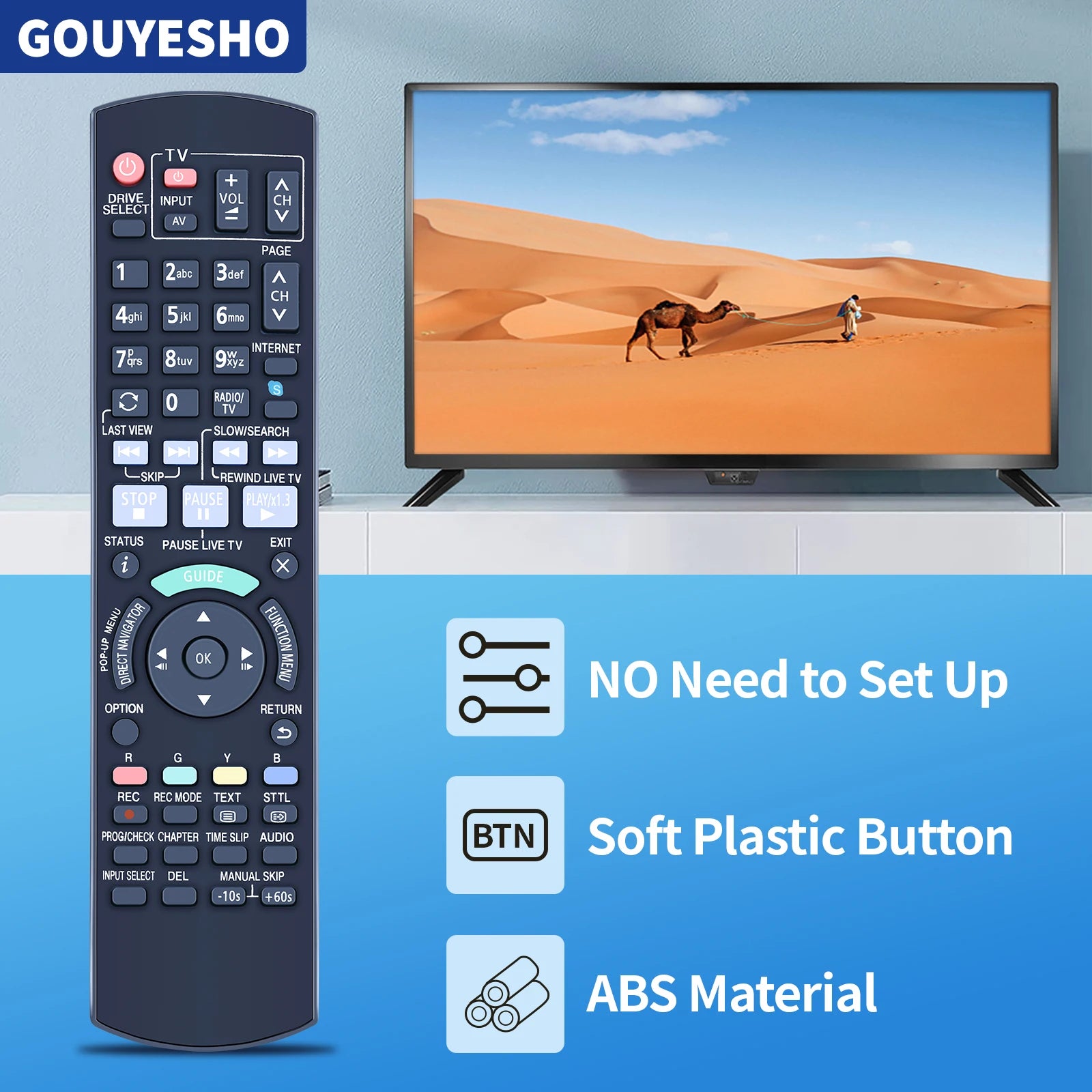 Remote Control for Panasonic N2QAYB000755 DMR-PWT530 PWT530GL Blu-ray DVD Player