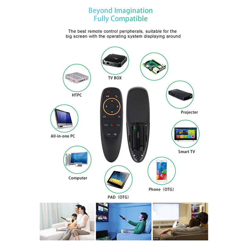 G10S G10SPRO G10BTS G10SPROBT Air Mouse Voice Remote Control 2.4G Wireless Gyroscope IR Learning