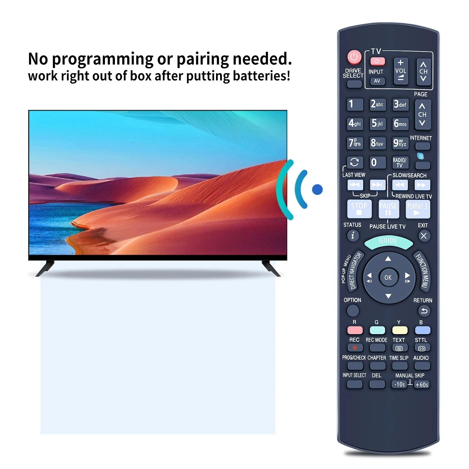 Remote Control for Panasonic N2QAYB000755 DMR-PWT530 PWT530GL Blu-ray DVD Player