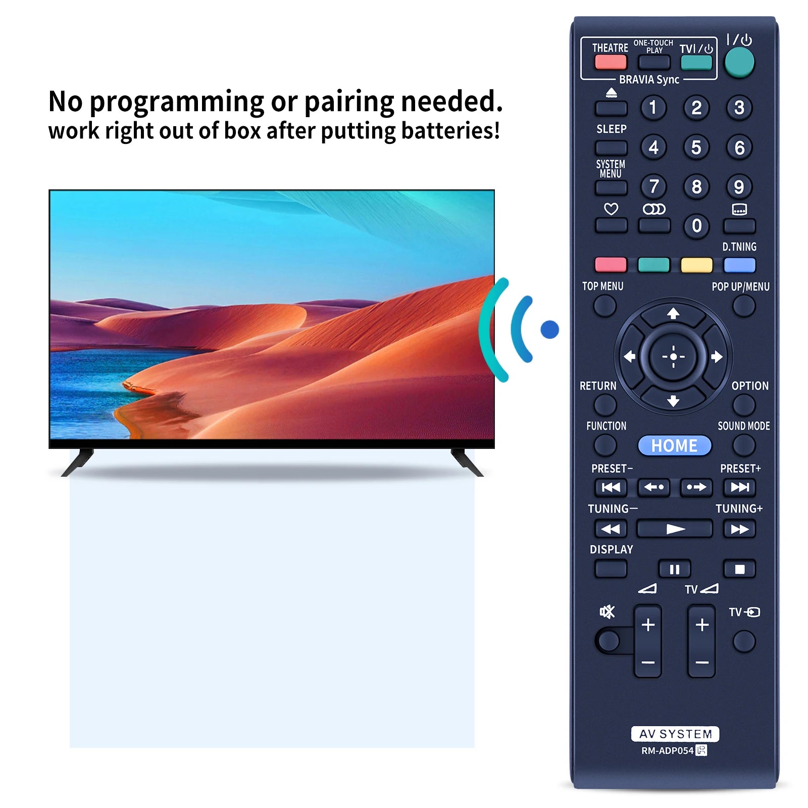 RM-ADP054 Remote Control for Sony Blu-ray Home Theater BDV-E370, BDV-E570, BDV-E870, BDV-E970W