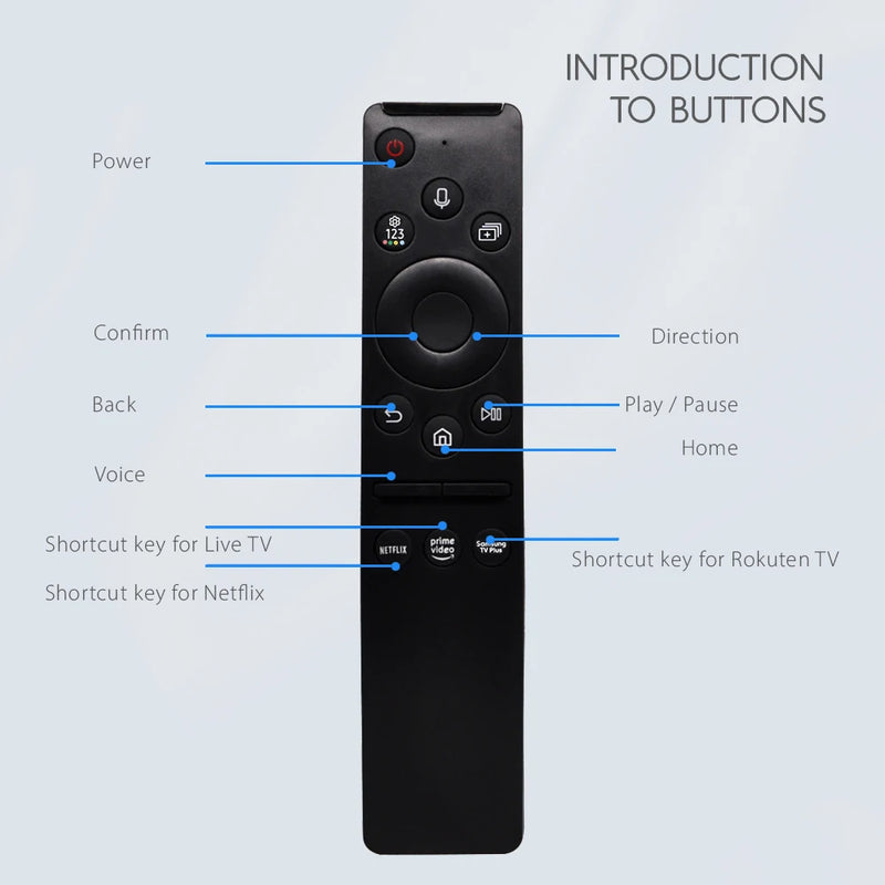 Universal Voice Remote BN59-01330A Replacement Compatible for Samsung Smart TV with Netflix & Prime