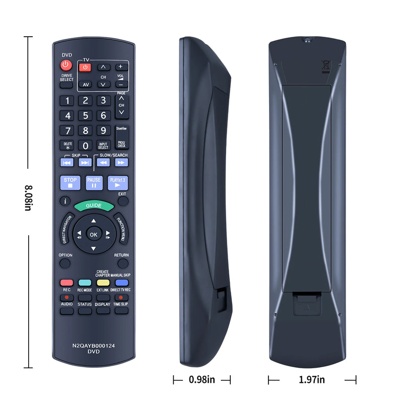 Remote N2QAYB000124 for Panasonic DVD N2QAYB000125 DMR-EH57 DMR-EH58 DMR-EH67 DMR-EH68 DMR-EH770