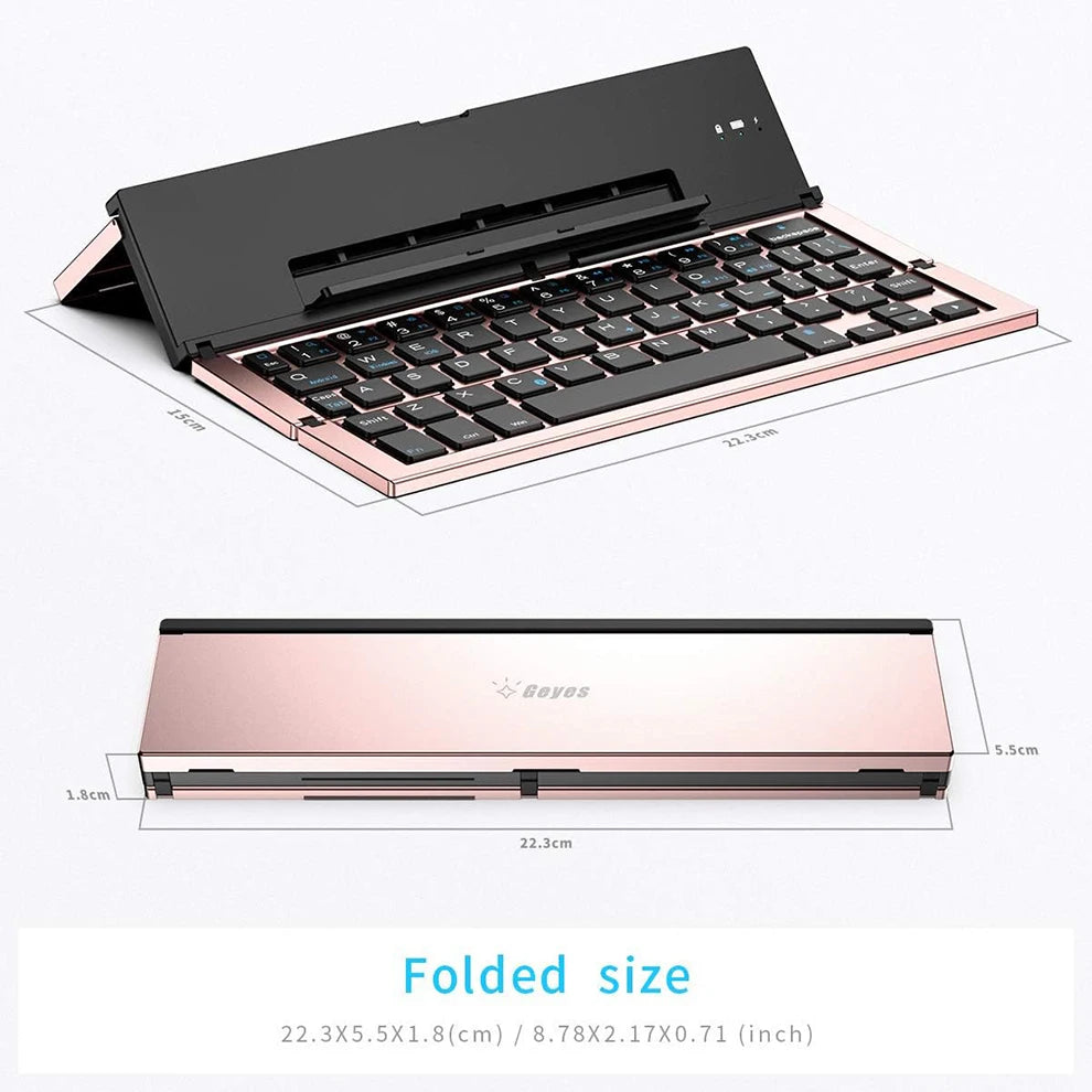 MOFii Folding Bluetooth Keyboard | Portable Tri-Fold Travel Keyboard for iPhone, iPad & Tablets