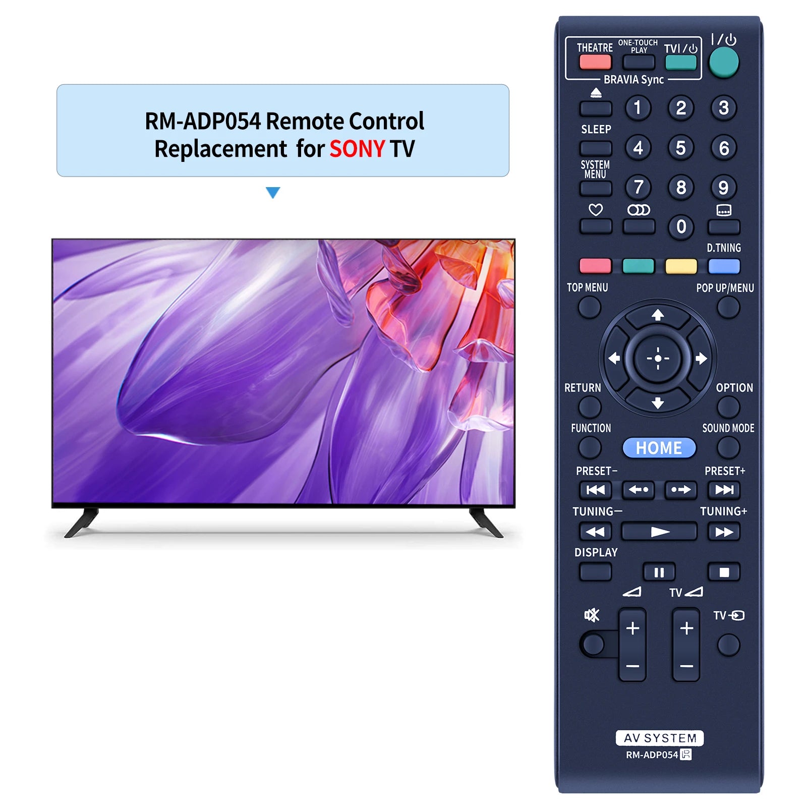 RM-ADP054 Remote Control for Sony Blu-ray Home Theater BDV-E370, BDV-E570, BDV-E870, BDV-E970W