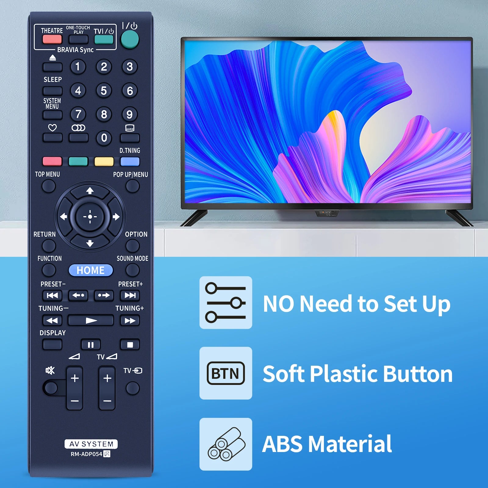 RM-ADP054 Remote Control for Sony Blu-ray Home Theater BDV-E370, BDV-E570, BDV-E870, BDV-E970W