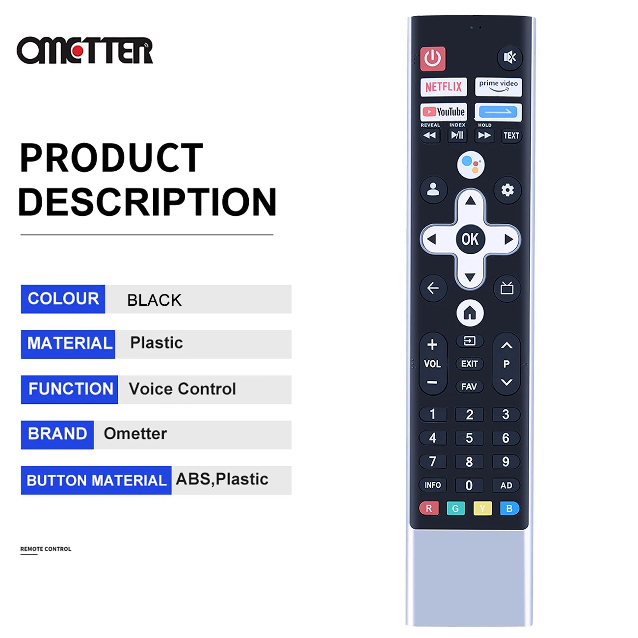 Voice Remote Control for Skyworth METZ Blaupunkt 55 Inches QLED TV 55QD7020