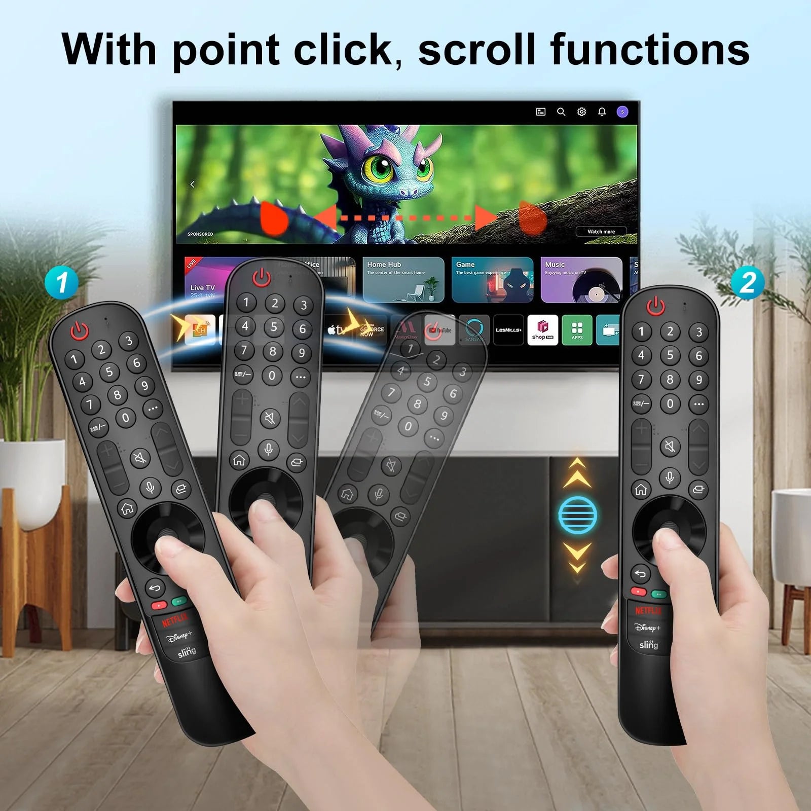 MR23GA Magic Remote with Voice & Pointer for LG Smart TVs – Compatible with 2023 OLED B3 C3 G3