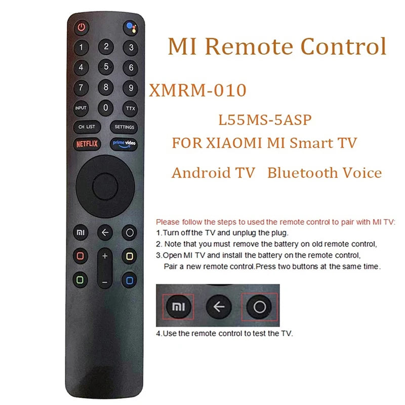 XMRM-010 Bluetooth Voice Remote for Xiaomi MI TV 4S Android Smart TVs L65M5-5ASP MI P1 32 MI Box