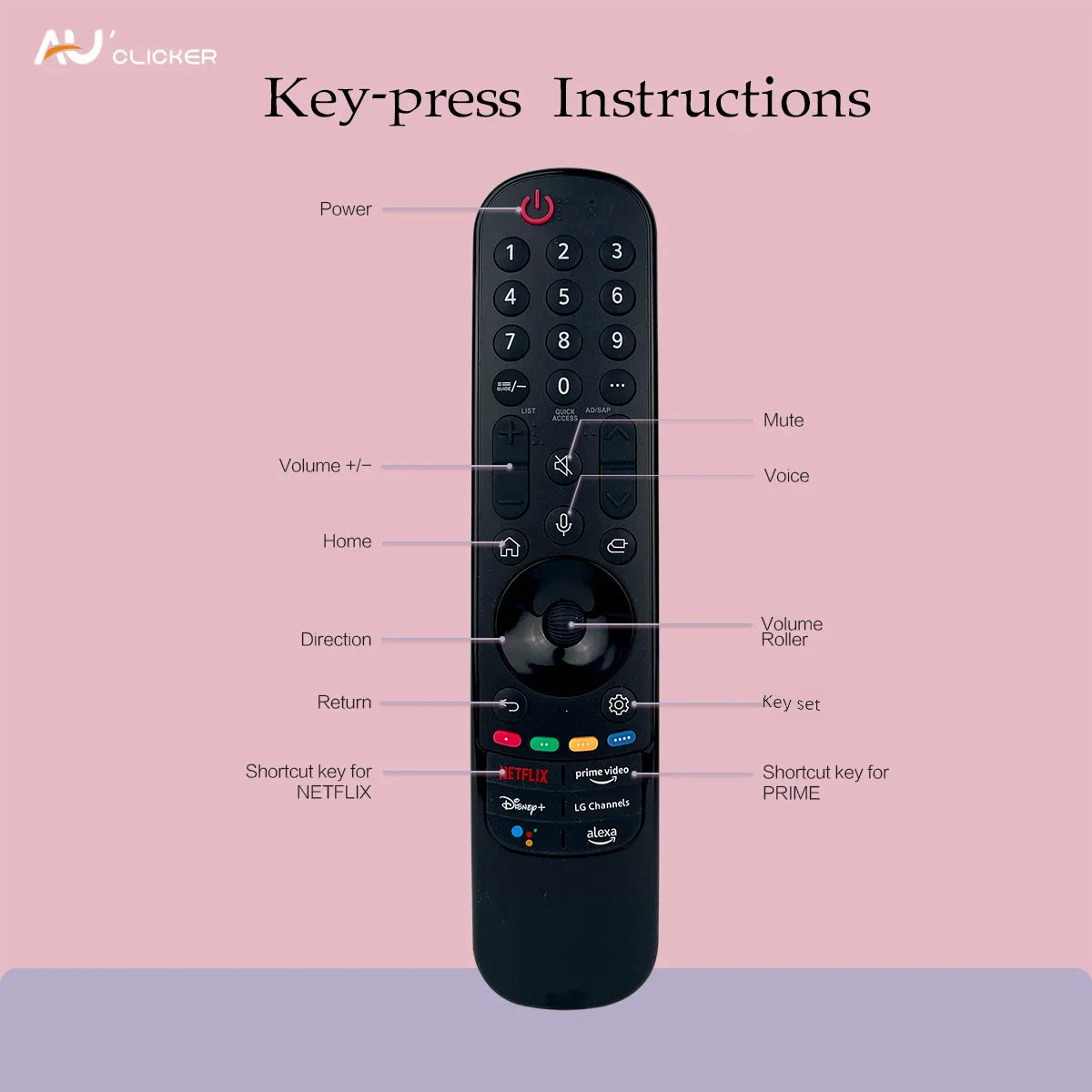 AN-MR22GA AKB76039902 Magic TV Remote with Mic for LG TV OLED65C2PUB 65 C2 Series 4K Smart OLED TV