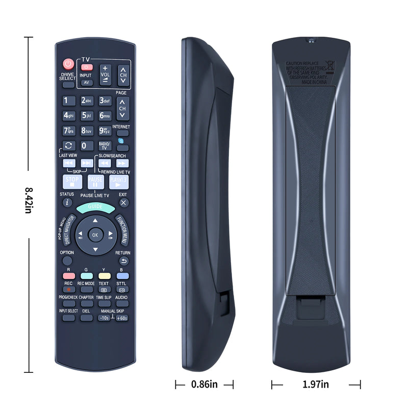 Remote Control for Panasonic N2QAYB000755 DMR-PWT530 PWT530GL Blu-ray DVD Player