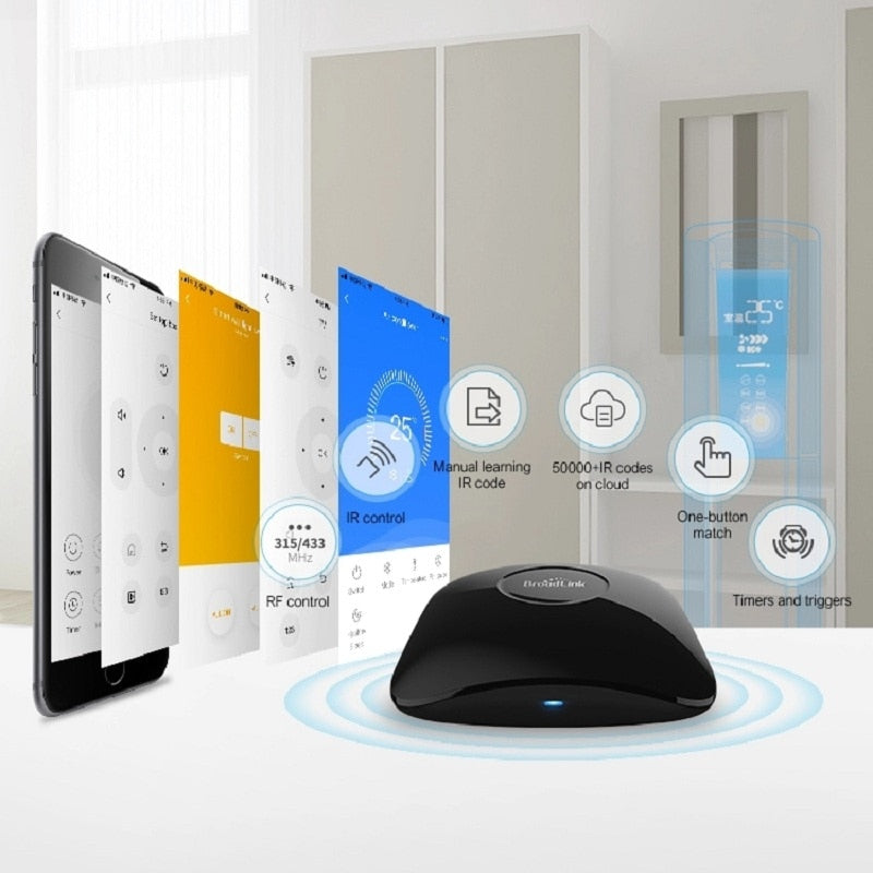 BroadLink RM4 Pro Universal Remote Control IR WiFi RF Switch Smart  Controller HTS2 Sensor Works With Alexa Google Home Assistant