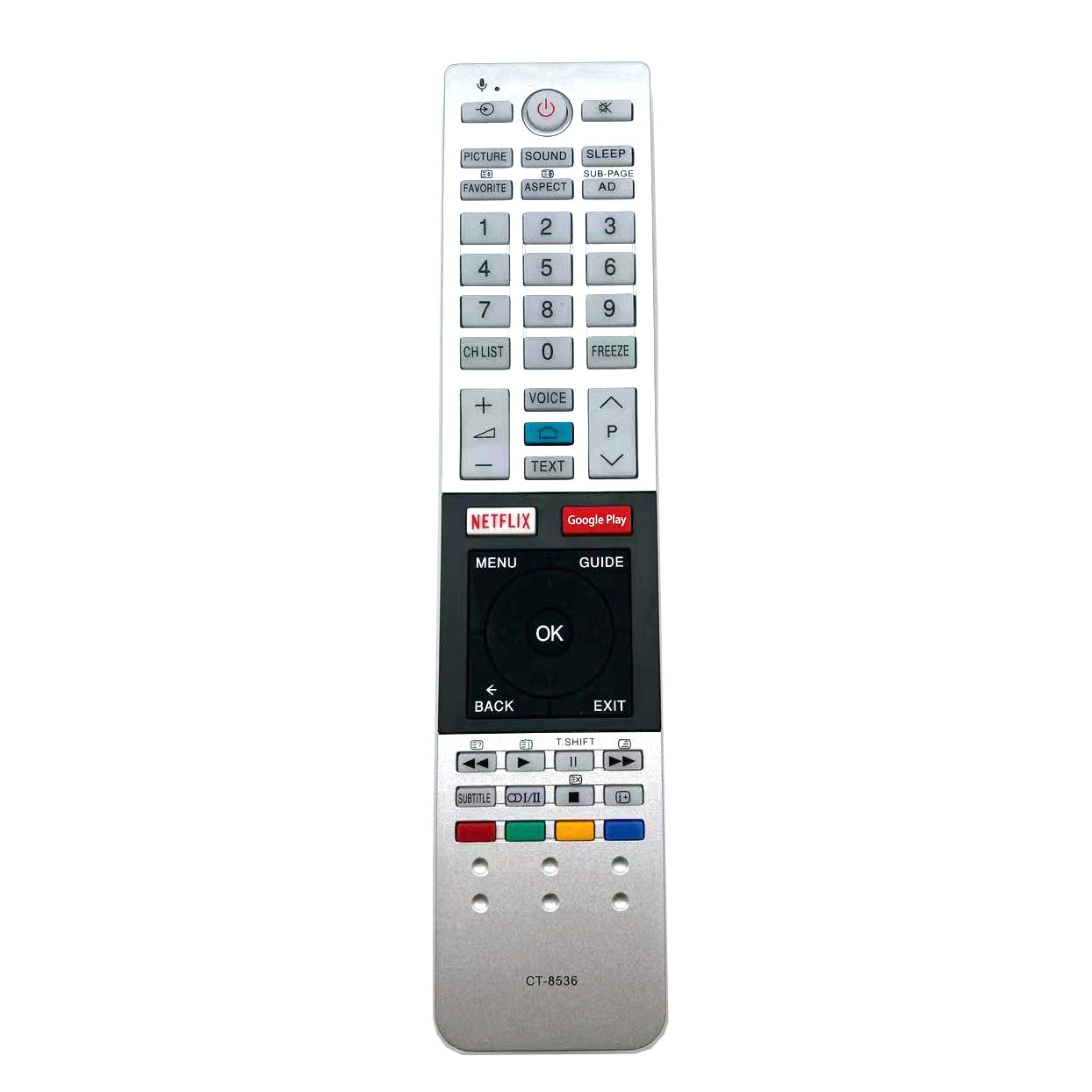 Remote Control CT-8536 for Toshiba TV with Netflix Google Play Key without Voice