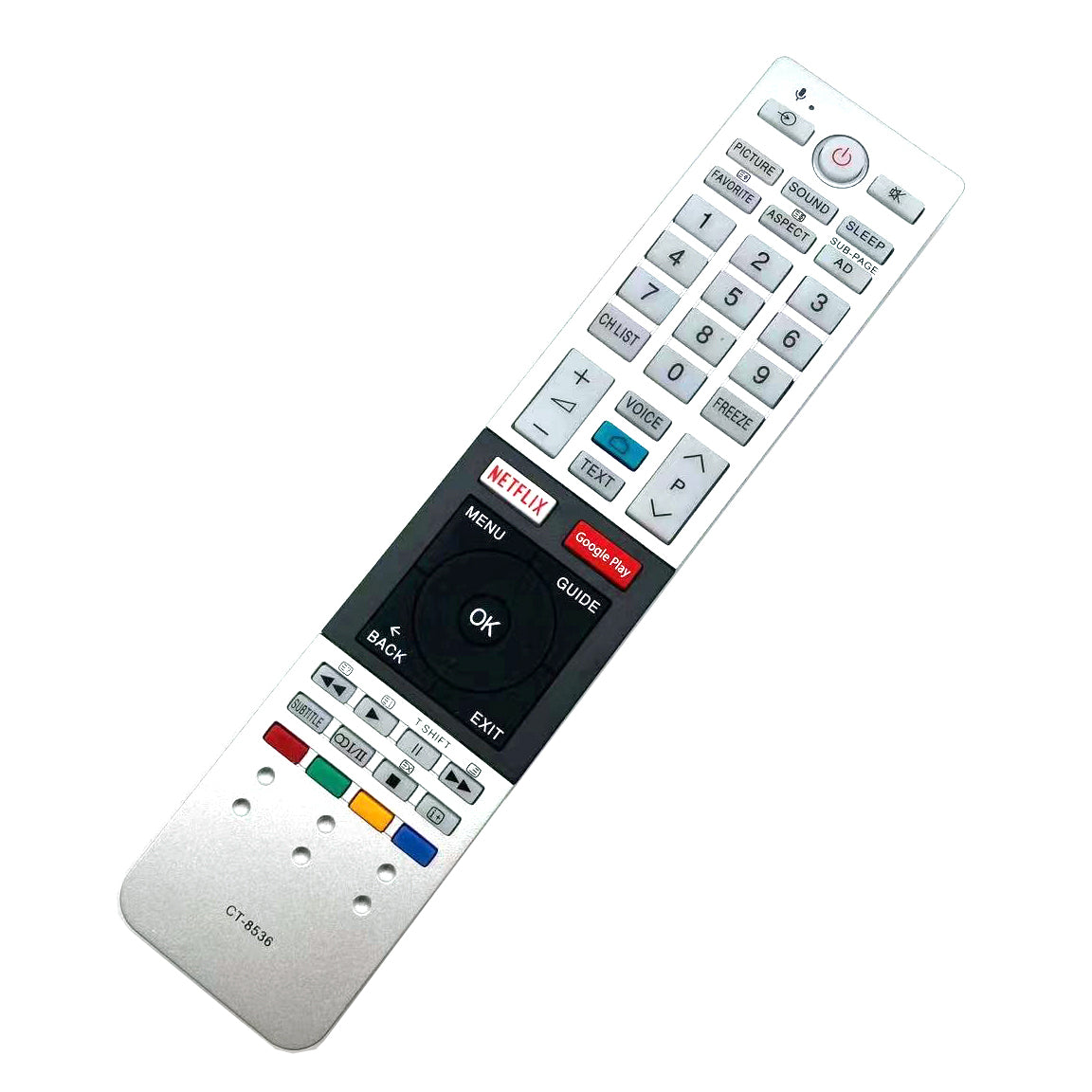 Remote Control CT-8536 for Toshiba TV with Netflix Google Play Key without Voice